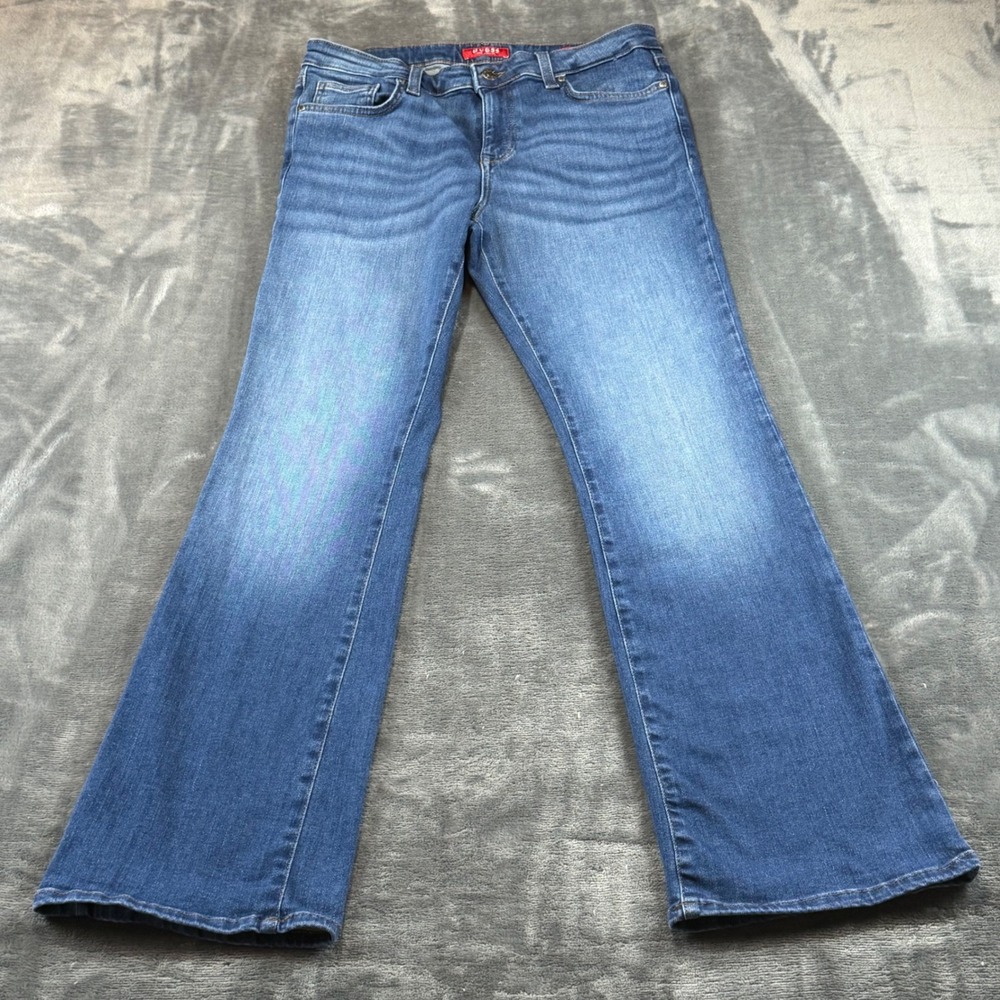 Guess Los Angeles Mid Rise Bootcut Jeans Blue Wash R3RJ66 D4QG0 Size 30